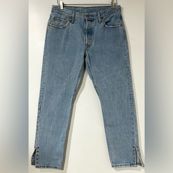 Levi's Premium 501 Straight Jean Grommet Split Hem Eye For An Eye 29 - Picture 7 of 10